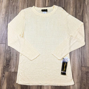 Matthew & David Cream Beige Knit Pullover Sweater Jumper Women Sz 8 Medium